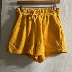 Frame Bright Orange  Sherbet Sweat Shorts Drawstring Cotton Beach Size Medium